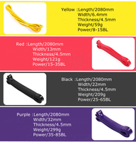 Bandas de Resistencia Elásticas para Entrenamiento de Fuerza y Asistencia en Ejercicios de Tracción, Bandas de Potencia Duraderas de Alta Calidad, Juego de Bandas de Ejercicio de TPE