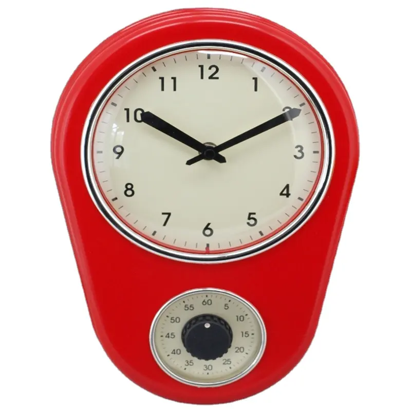 2021 modern Vintage quartz alarm time timer wall clock kitchen room decor digital Clocks home decorate