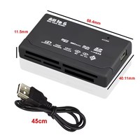 Mini Lector de Tarjetas de Memoria Todo en Uno, Lector de Tarjetas USB 2.0 de 480 Mbps, Lector de Tarjetas TF MS M2 XD CF Micro SD
