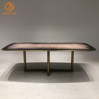 Ensemble de table à manger de luxe moderne pour restaurant table à manger avec plateau en marbre noir