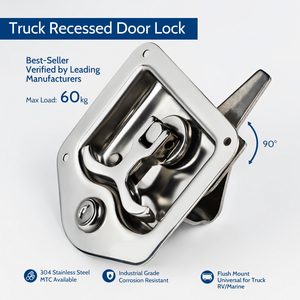Poignée de verrouillage de <span class=keywords><strong>porte</strong></span> de conteneur de camion en acier inoxydable pour <span class=keywords><strong>porte</strong></span> robuste, poignée escamotable dissimulée avec système de sécurité et durabilité - Product Image 2