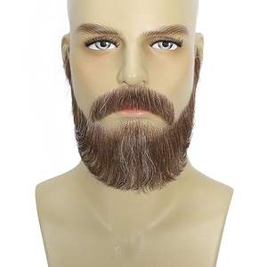 Barba Postiza <span class=keywords><strong>con</strong></span> Patillas para Hombre, Barba de Pelo Humano <span class=keywords><strong>con</strong></span> Base de Encaje Suave, <span class=keywords><strong>Bigote</strong></span> y Barba Realistas y Voluminosos para Cosplay - Product Image 6