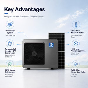 Système de chauffage hydronique Nulite 2026 R290 alimenté par l'énergie solaire photovoltaïque, appareils électroménagers intelligents, pompe à chaleur air-eau pour la maison - Product Image 4