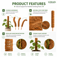 Bâton de mousse écologique et durable LINKWIN pour plantes de jardin avec pot de fleurs