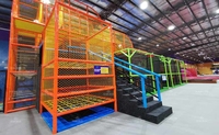 Parco Trampolini Indoor Hanlin Spider Tower con Telaio in Acciaio Inossidabile ad Alta Resistenza, Materiale PVC, Altezza 6m, Dimensioni Personalizzabili