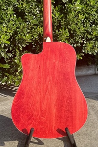 Prix de gros Aiersi marque logo personnalisé 41 pouces <span class=keywords><strong>corps</strong></span> en <span class=keywords><strong>aulne</strong></span> laminé coupe couleur rouge guitare acoustique instrument à cordes - Product Image 5
