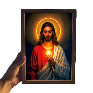 Lampe de nuit LED personnalisée DIY, lumière blanche chaude, peinture religieuse, lampe Jésus, cadre 4D, décoration religieuse, cadeau chrétien, <span class=keywords><strong>chambre</strong></span> à coucher, salon - Product Image 4