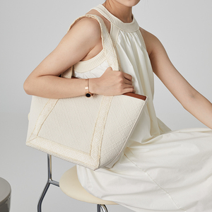 2025 tùy chỉnh chất lượng cao dệt kim của phụ nữ tote túi công suất lớn màu rắn thân thiện với môi trường và có thể giặt để sử dụng hàng ngày - Product Image 2