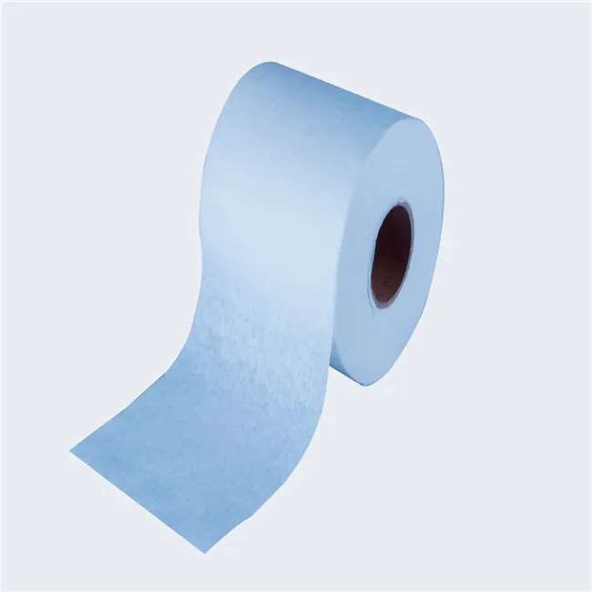 Temiz oda silme kağıtları sıcak satış tek kullanımlık kağıt 30*38cm 60gsm mavi gelişmiş endüstriyel temiz oda PP meltkağıt rulosu