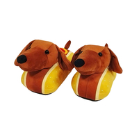 Nouveauté Pantoufles en peluche pour animaux de compagnie, design personnalisé, intérieur/extérieur, pantoufles en peluche d'hiver chaudes antidérapantes, pantoufles teckel
