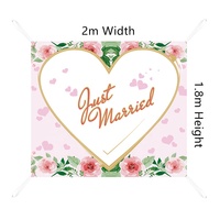 Bannière « Just Married » 2020, décoration de fête de mariage, accessoires photo pour la mariée et le marié, toile de fond en forme de cœur 1,8x2m