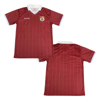 Kaos Jersey Sepak Bola Streetwear Custom Retro Stripe Sublimasi Print Jersey Sepak Bola Pria