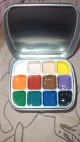 Acrylique DIY Aquarelle Voyage Tin Case 12-Well Palette Vide Mini Peinture Plastique avec Matériau Métallique