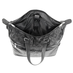 Sac à main pour homme noir à motifs avec monogramme en relief, mallette structurée pour homme, sac à bandoulière avec poignée de <span class=keywords><strong>transport</strong></span>, pour le bureau - Product Image 3