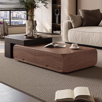 Table basse moderne minimaliste en noyer durable pour petit salon, mobilier écologique pour la maison