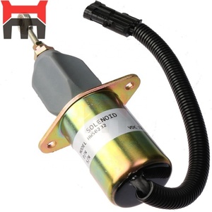 <b>12V</b> 24V FLAMEOUT ENGINE STOP <b>SWITCH</b> SOLENOID (Metal) for Construction Machinery OEM 3935649 - Product Image 1