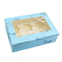 Boîte à bonbons en carton kraft avec fenêtre et insert, impression en relief et estampée pour cupcakes et stockage d'aliments en conserve