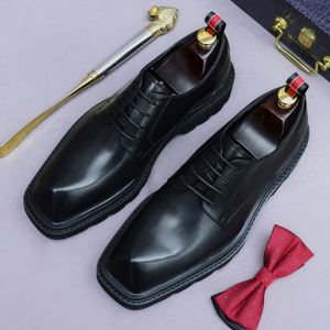 Zapatos Formales de Negocios para Hombre, de Alta Calidad, Lujosos, de Cuero Brillante, con Cordones, Punta en Pico, Antideslizantes, Transpirables, Casuales, 2025 - Product Image 6