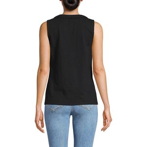 FOXA Women's Slub Tank <b>Top</b> With <b>Beaded</b> Trim Regular Fit Knitted Fabric - Product Image 2