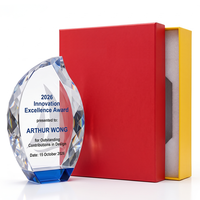 Trophée en cristal de qualité supérieure en forme de flamme, taillé à plusieurs facettes, tailles personnalisées, reconnaissance d'entreprise, cadeau d'anniversaire