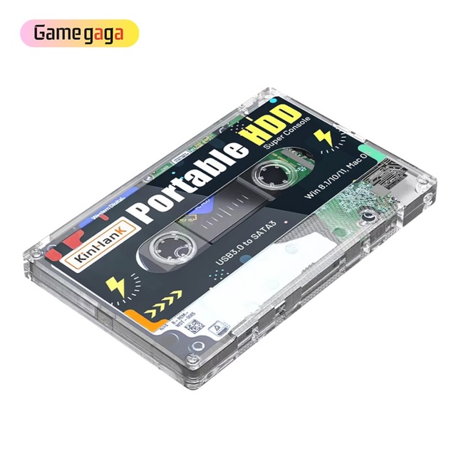 Kinhand 320G 2.5 Inch Portable External Hard Drive 40000-50000 Retro Arcade Games Batocera 38 System 26 Languages Windows/Mac