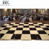 Panneau de piste de danse circulaire pour mariage, emboîtable, blanc brillant, en bois, portable