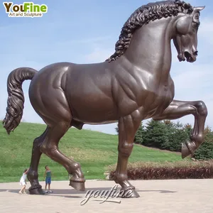 تمثال حصان كبير من البرونز المعدني للخارج لديكور الحدائق الحضرية عالي الجودة