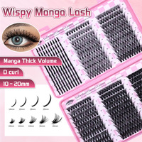 Vente en gros usine : Livre de cils en grappe DIY, cils individuels segmentés effilés 10-20mm, courbure D, faux cils style Manga, logo personnalisé