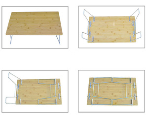 Wholesale Bamboo Camping Picnic <strong>Table</strong> Foldable Camping Gear Small Bamboo <strong>Low</strong> <strong>Table</strong> With Steel Leg - Product Image 5
