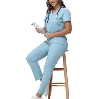 Ensemble de tenues d'infirmière tissées personnalisées unisexe avec poches, style jogger élégant pour le personnel de santé, détection d'aiguilles, en stock