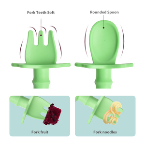Juego de Cuchara y Tenedor de Silicona para Bebé, Sin BPA, Punta Suave, Utensilios de Entrenamiento, Grado Alimenticio, Seguros para la Alimentación de Niños Pequeños, Silicona Personalizada - Product Image 6