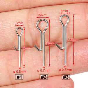 Spinpoler acier inoxydable aiguille fixe crochet de pêche connecteur Shad ver broche appât souple Stinger pointes accessoires de pêche - Product Image 4