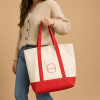 Sac fourre-tout en toile de coton moyen personnalisé avec logo, réutilisable, durable, recyclable, pour usage quotidien – Offre spéciale