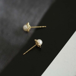 Minimalista 9K oro amarillo perla cristal Stud pendiente de moda Mini delicado boda fiesta aniversario compromiso regalo 2017 - Product Image 2