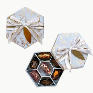 Caja de Regalo Premium Hexagonal para Bombones de Chocolate, Embalaje de Papel para Baklava, Dátiles, Frutos Secos, Dulces de Chocolate, con Logotipo y Separadores - Product Image 6