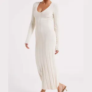 Custom New High, Quality bohemian print maxi Long-Sleeved Dress 2024 new stylish elegant dresses/
