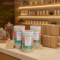 Emballage de thé en tubes de papier kraft recyclé, personnalisé, de qualité alimentaire, hermétique, en forme de cylindre