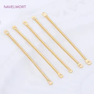 Conectores de Barra Larga de Latón Chapado en Oro de 18K de 20-40mm, Conectores para Joyería, Fornituras para Hacer Pendientes Colgantes DIY - Product Image 3