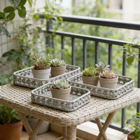 Paniers de rangement rectangulaires simples en jonc de mer, tressés à la main, décoration moderne pour la maison, écologiques avec poignée, multi-usages