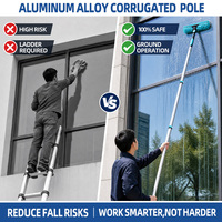 Perche télescopique en alliage d'aluminium à verrouillage par torsion, filetage universel pour nettoyage de piscine et de fenêtres