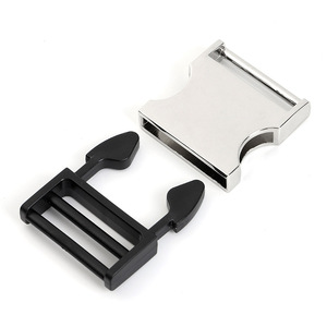 Side Release Buckle Zinc Alloy Silver Durable For Bags Adjustable <b>Webbing</b> Backpack Buckles - Product Image 3