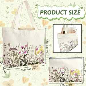 Bolsas de Tela de Algodón Personalizadas con Logotipo Impreso, Bolsas de Compras Promocionales Reutilizables Lisas - Product Image 2