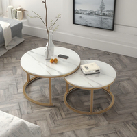 Table basse moderne de luxe minimaliste en bois massif et métal, design rond pour la maison, l'hôtel, nouveau ensemble de meubles de salon de luxe