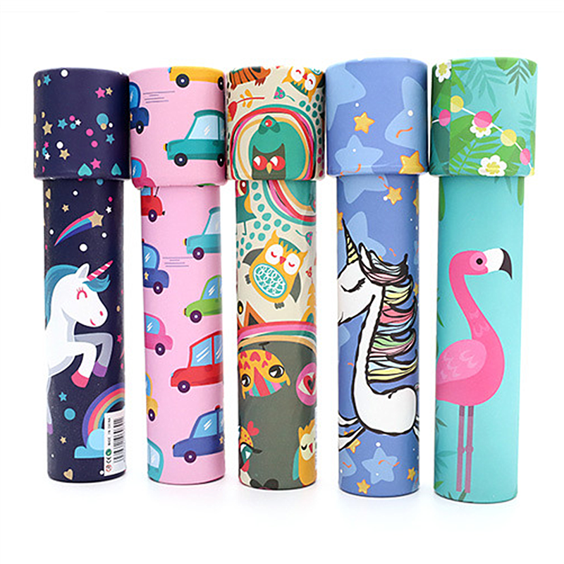 2021 custom magic prism funny children spin paper cartoon kaleidoscope children toy kaleidoscope