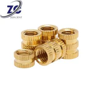 Knurled Threaded Inserts Metal Brass Heat Staking M2 M2.5 M3 M4 Threaded Inserts Nut Copper Insert Nut Wholesale