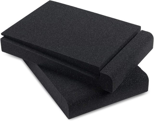 Sound Addicted Modern 5'' Speaker Isolation Pads Pair High Density PU Foam Fireproof Black Noise Reduction Graphic Design Yuan