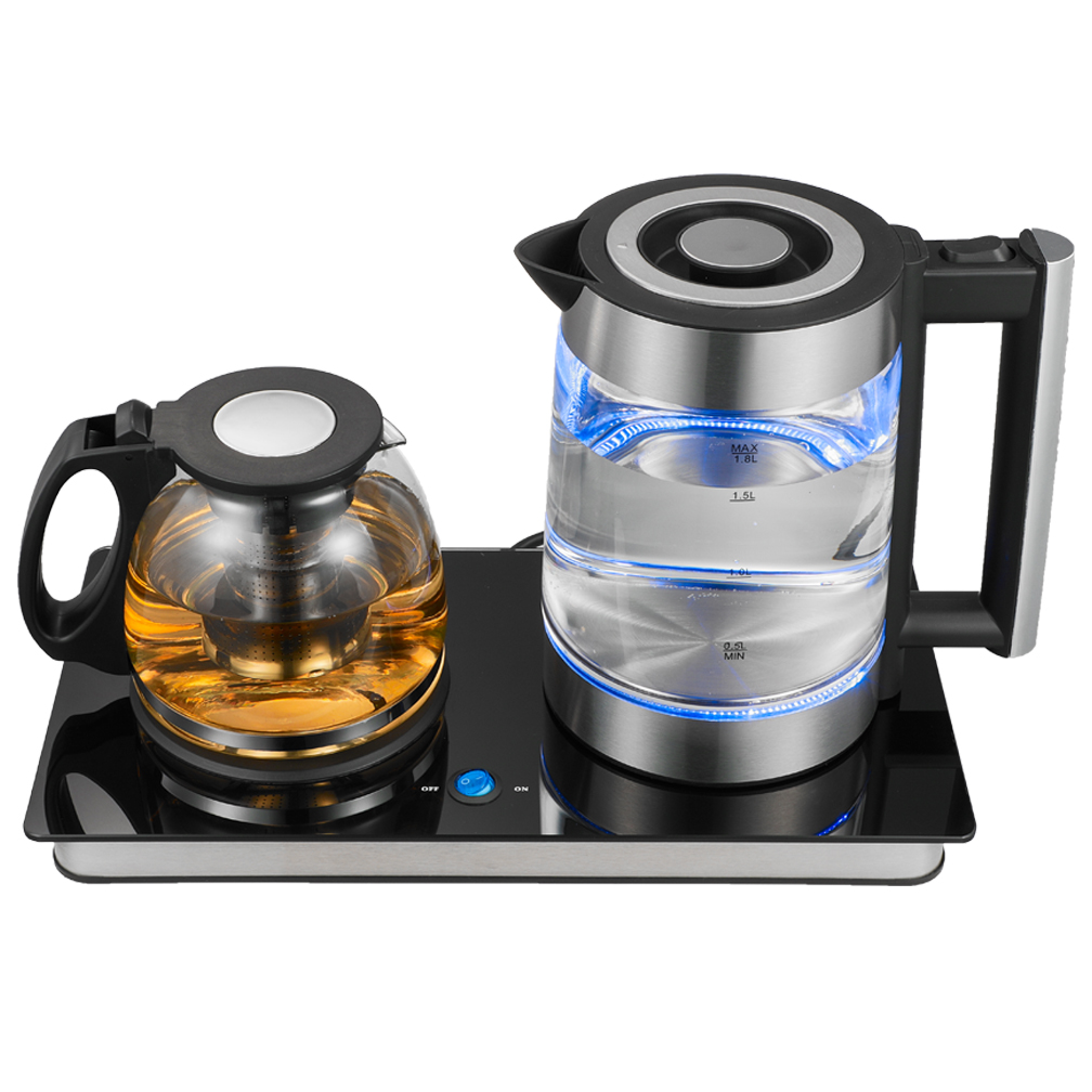 Bonnes affaires usine ODM ménage cuisine 1.8L nouveau design appareils ménagers ensemble de luxe avec théière pour infusion