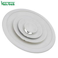 Diffuseur d'aération circulaire réglable en aluminium Hvac Ventilation Diffuseurs d'air ronds au plafond