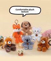 Série Mignonne Petites Amandes : Peluches Animaux Sauvages Ultra Douces en Coton PP, Porte-clés, Cadeau d'Anniversaire, Loutre, Koala, Jouets en Peluche