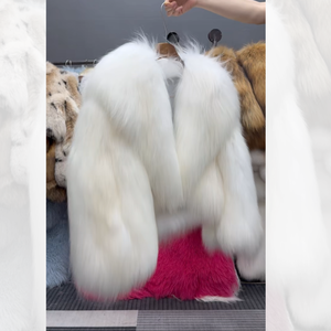 Manteaux courts en fourrure de raton laveur véritable de luxe de haute qualité pour femmes, en fourrure longue, épais et moelleux, vestes amples et chaudes pour l'hiver - Product Image 4